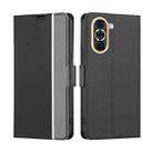 For Huawei nova 10 Twill Texture Side Button Leather Phone Case(Black) - 1