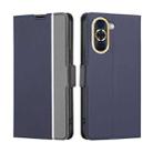 For Huawei nova 10 Twill Texture Side Button Leather Phone Case(Blue) - 1