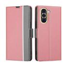 For Huawei nova 10 Twill Texture Side Button Leather Phone Case(Pink) - 1
