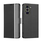 For Huawei nova 10 Pro Twill Texture Side Button Leather Phone Case(Black) - 1