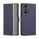 For Huawei nova 10 Pro Twill Texture Side Button Leather Phone Case(Blue) - 1