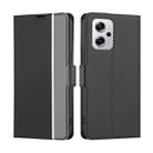 For Xiaomi Redmi Note 11T Pro 5G / Note 11T Pro+ 5G Twill Texture Side Button Leather Phone Case(Black) - 1