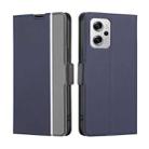 For Xiaomi Redmi Note 11T Pro 5G / Note 11T Pro+ 5G Twill Texture Side Button Leather Phone Case(Blue) - 1