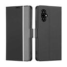 For Xiaomi Poco M4 5G Twill Texture Side Button Leather Phone Case(Black) - 1