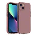 For iPhone 13 mini Straight Edge Space Shockproof Phone Case (Transparent Pink) - 1