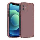 For iPhone 12 mini Straight Edge Space Shockproof Phone Case (Transparent Pink) - 1