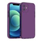 For iPhone 12 mini Straight Edge Space Shockproof Phone Case (Transparent Purple) - 1