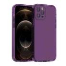 For iPhone 12 Pro Straight Edge Space Shockproof Phone Case(Transparent Purple) - 1