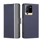 For vivo S15 5G Twill Texture Side Button Leather Phone Case(Blue) - 1