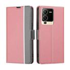 For vivo S15 5G Twill Texture Side Button Leather Phone Case(Pink) - 1