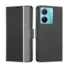 For vivo S15e 5G / T1 (Snapdragon 778G) Twill Texture Side Button Leather Phone Case(Black) - 1