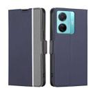 For vivo S15e 5G / T1 (Snapdragon 778G) Twill Texture Side Button Leather Phone Case(Blue) - 1