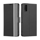 For TCL 30T T603DL Twill Texture Side Button Leather Phone Case(Black) - 1