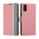 For TCL 30T T603DL Twill Texture Side Button Leather Phone Case(Pink) - 1