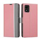 For TCL 303 Twill Texture Side Button Leather Phone Case(Pink) - 1