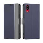 For Sharp Simple Sumaho 6 A201SH Twill Texture Side Button Leather Phone Case(Blue) - 1