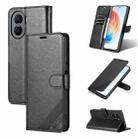 For Honor X40i AZNS Sheepskin Texture Flip Leather Phone Case(Black) - 1