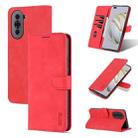 For Huawei nova 10 Pro AZNS Skin Feel Calf Texture Flip Leather Phone Case(Red) - 1