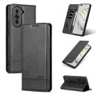For Huawei nova 10 Pro AZNS Magnetic Calf Texture Flip Leather Phone Case(Black) - 1