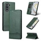 For Huawei nova 10 Pro AZNS Magnetic Calf Texture Flip Leather Phone Case(Dark Green) - 1
