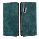 For TCL 30 5G/30+ 5G RFID Anti-theft Brush Magnetic Leather Phone Case(Green) - 1