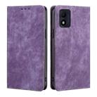 For Alcatel 1B 2022 RFID Anti-theft Brush Magnetic Leather Phone Case(Purple) - 1