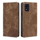 For Alcatel 1B 2022 RFID Anti-theft Brush Magnetic Leather Phone Case(Brown) - 1