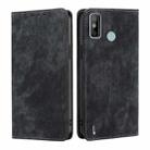 For Tecno Spark 6 GO RFID Anti-theft Brush Magnetic Leather Phone Case(Black) - 1