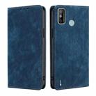 For Tecno Spark 6 GO RFID Anti-theft Brush Magnetic Leather Phone Case(Blue) - 1