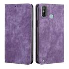 For Tecno Spark 6 GO RFID Anti-theft Brush Magnetic Leather Phone Case(Purple) - 1