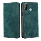 For Tecno Spark 6 GO RFID Anti-theft Brush Magnetic Leather Phone Case(Green) - 1