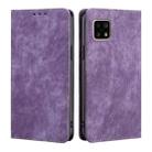 For Sharp Aquos Sense 4 4G/ Sense 4 5G RFID Anti-theft Brush Magnetic Leather Phone Case(Purple) - 1