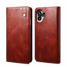 For Noting phone 1 Simple Wax Crazy Horse Texture Horizontal Flip Leather Case(Brown) - 1