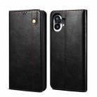 For Noting phone 1 Simple Wax Crazy Horse Texture Horizontal Flip Leather Case(Black) - 1