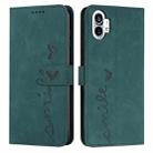 For Noting Phone 1 Skin Feel Heart Pattern Leather Phone Case(Green) - 1