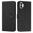 For Noting Phone 1 Skin Feel Heart Pattern Leather Phone Case(Black) - 1