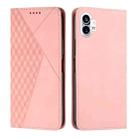 For Noting Phone 1 Diamond Pattern Splicing Skin Feel Magnetic Phone Case(Rose Gold) - 1