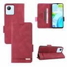 For Realme C30 Magnetic Clasp Flip Leather Phone Case(Red) - 1