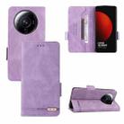 For Xiaomi 12S Ultra Magnetic Clasp Flip Leather Phone Case(Purple) - 1