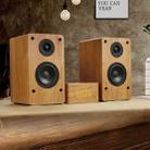 D1 Coaxial Card Bluetooth Wooden Desktop Speaker(Yellow) - 1