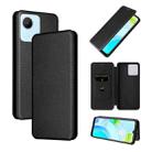 For Realme C30 Carbon Fiber Texture Flip Leather Phone Case(Black) - 1