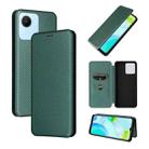 For Realme C30 Carbon Fiber Texture Flip Leather Phone Case(Green) - 1