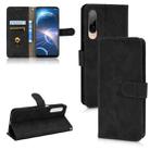 For HTC Desire 22 Pro Skin Feel Magnetic Flip Leather Phone Case(Black) - 1