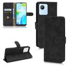 For Realme C30 Skin Feel Magnetic Flip Leather Phone Case(Black) - 1