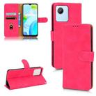 For Realme C30 Skin Feel Magnetic Flip Leather Phone Case(Rose Red) - 1