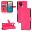 For Nokia C21 Plus Skin Feel Magnetic Flip Leather Phone Case(Rose Red) - 1