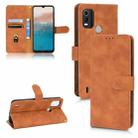 For Nokia C21 Plus Skin Feel Magnetic Flip Leather Phone Case(Brown) - 1