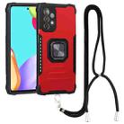 For Samsung Galaxy A53 5G Lanyard Aluminum and TPU Phone Case(Red) - 1