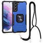 For Samsung Galaxy S22+ 5G Lanyard Aluminum and TPU Phone Case(Blue) - 1