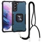 For Samsung Galaxy S22+ 5G Lanyard Aluminum and TPU Phone Case(Green) - 1